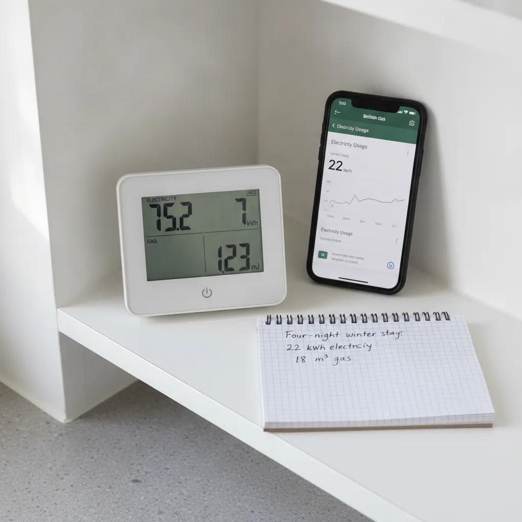 Electricity and gas per Airbnb booking: the actual maths across a 2-bed Brighton flat at 60% occupancy